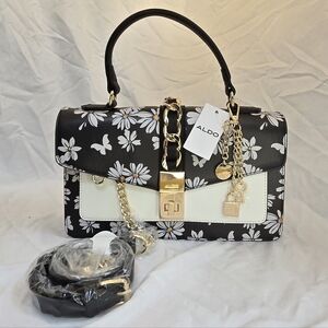 Aldo Black and White Floral Women's Bag